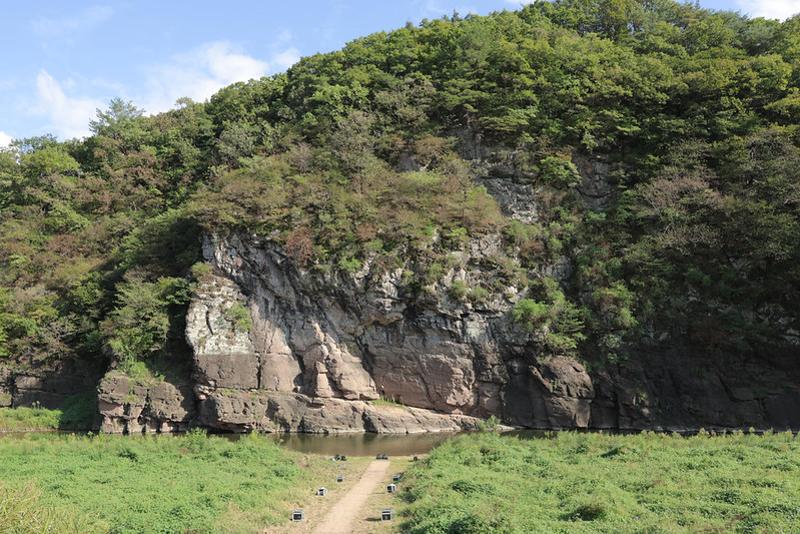Panorámica de los petroglifos de Bangudae en Daegok-ri, en el condado de Ulju-gun, en la ciudad de Ulsan.