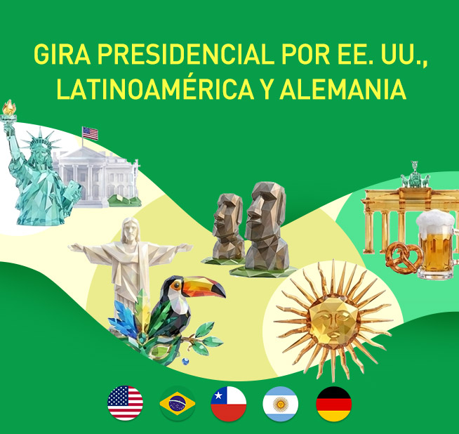Gira presidencial por EE. UU., Latinoamérica y Alemania